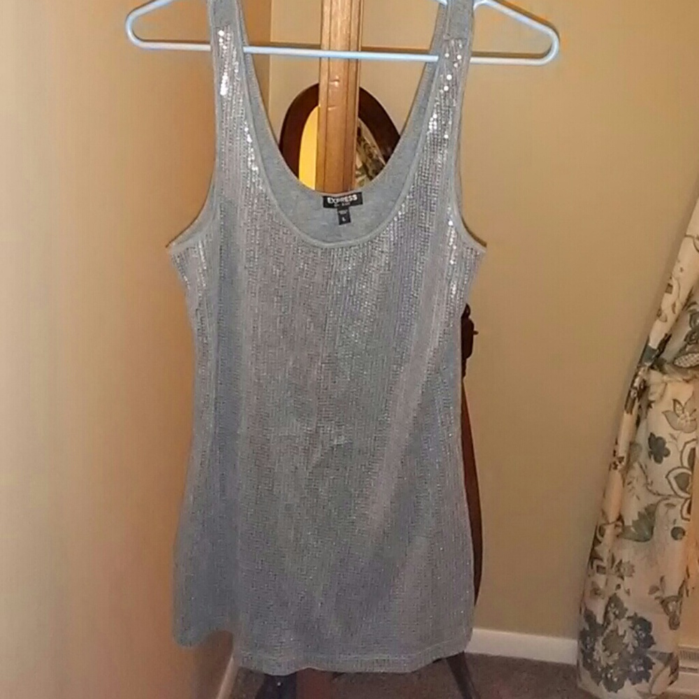 Silver sparkle top